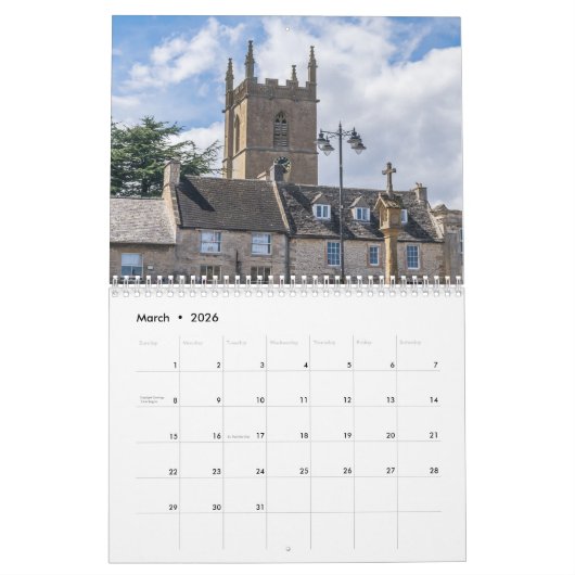 Cotswolds 2026-kalender kalender (Mar 2026)