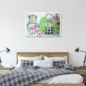 Cotswolds Aquarel Schilderij Canvas Print (Insitu (Slaapkamer))