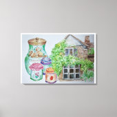 Cotswolds Aquarel Schilderij Canvas Print (Voorkant)