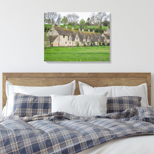 Cotswolds Bibury Arlington Row uitzicht canvas pri (Insitu (Slaapkamer))