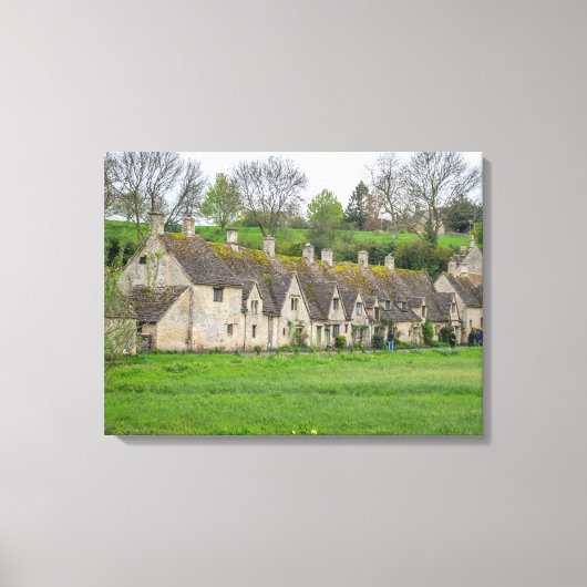Cotswolds Bibury Arlington Row uitzicht canvas pri Afdruk (Voorkant)