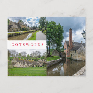Cotswolds Bibury en Lower Slaughter ansichtkaart Briefkaart