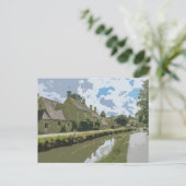 Cotswolds dorp uitzicht briefkaart (Staand voorkant)