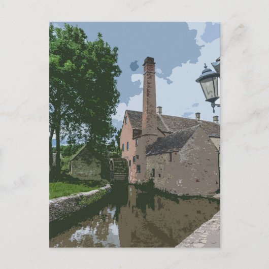 Cotswolds dorp watermolen uitzicht briefkaart (Voorkant)