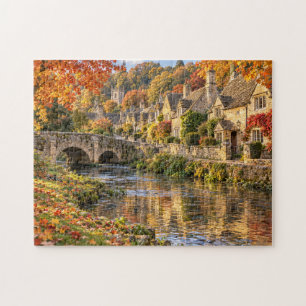 Cotswolds Herfst Rivierdorp & Stenen Brug Legpuzzel