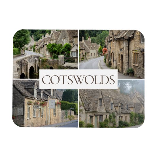 Cotswolds landschappen collage reisfoto magneet (Horizontaal)