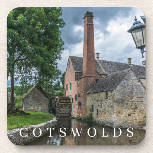 Cotswolds Lower Slaughter watermolen uitzicht onde Bier Onderzetter