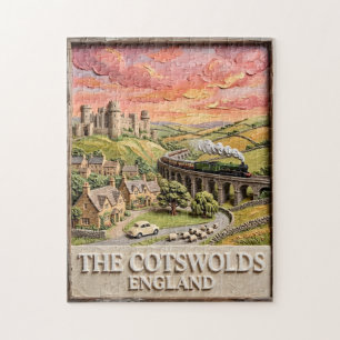 Cotswolds Stoomtrein Kasteel Platteland Engeland Legpuzzel