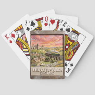 Cotswolds Stoomtrein Kasteel Platteland Engeland Pokerkaarten