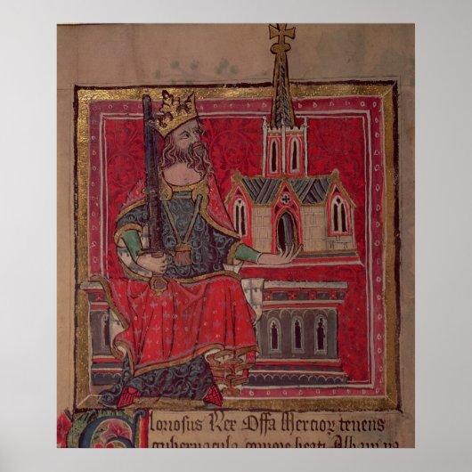 Cott Nero D VIII Offa, King of Mercia Poster (Voorkant)