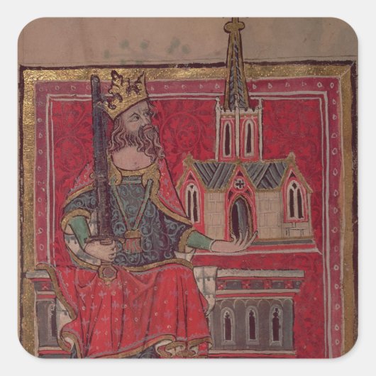 Cott Nero D VIII Offa, King of Mercia Vierkante Sticker (Voorkant)