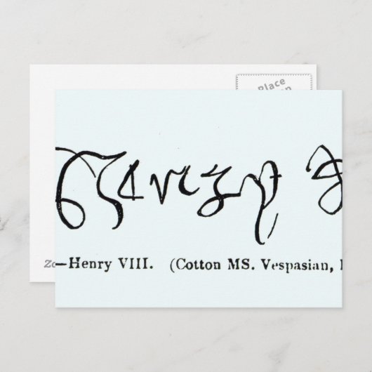 Cott Vesp F.13 The Signature of Henry VIII Briefkaart (Voorkant / Achterkant)