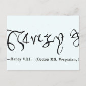 Cott Vesp F.13 The Signature of Henry VIII Briefkaart (Voorkant)
