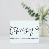 Cott Vesp F.13 The Signature of Henry VIII Briefkaart (Staand voorkant)