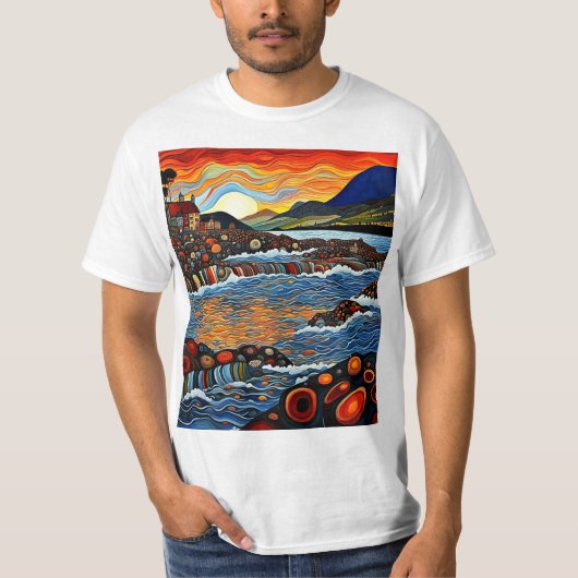 Cottage aan de kust t-shirt (Voorkant)