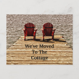 Cottage Adirondack Stoelen Red Rustic Lake Bewegen Briefkaart