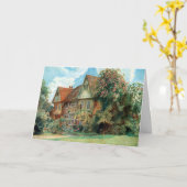 Cottage and Flowers Birthday Card Kaart (Gele Bloem)