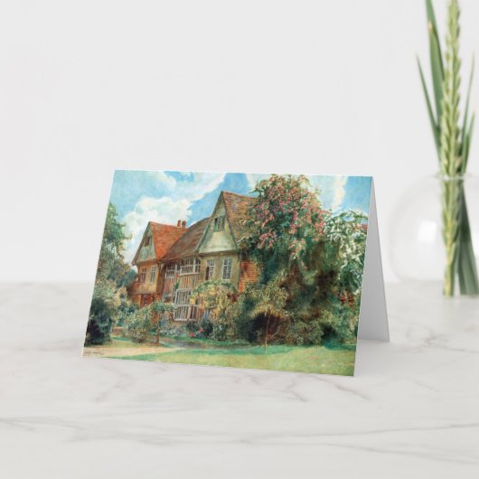 Cottage and Flowers Birthday Card Kaart (Voorkant)