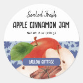 Cottage Apple Cinnamon Jam Deksel Label Sticker (Voorkant)