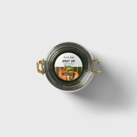 Cottage Apricot Jam Deksel Label Sticker