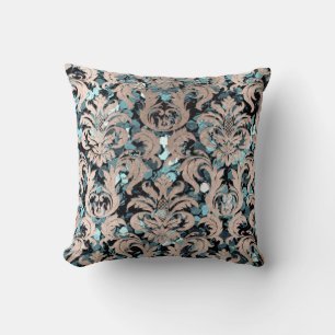 Cottage Blauwgroen Aquatic Damask Blauw Ivoor Kussen