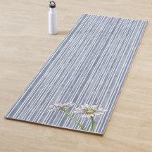 Cottage Bleekblauwe Gestreepte Waterverf Madeliefj