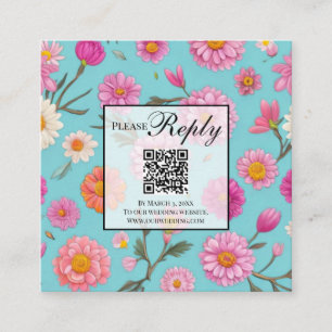 Cottage bloemenwitte madeliefjes roze bloemen QR c Informatiekaartje