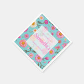 Cottage bloemenwitte madeliefjes roze bloemen servet (Hoek)