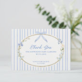 Cottage Blue Baby Shower  Bedankkaart (Staand voorkant)