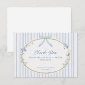 Cottage Blue Baby Shower  Bedankkaart (Voorkant / Achterkant)