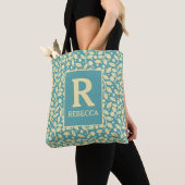 Cottage Blue en Cream Leaf Tote Bag (Dichtbij)