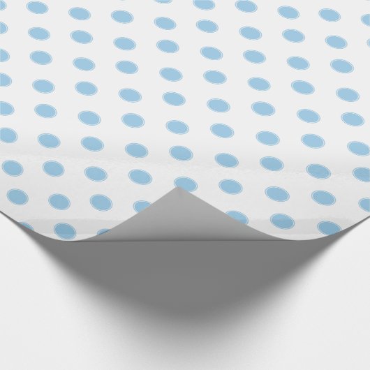 Cottage Blue Polka Dots on White Cadeaupapier (Hoek)