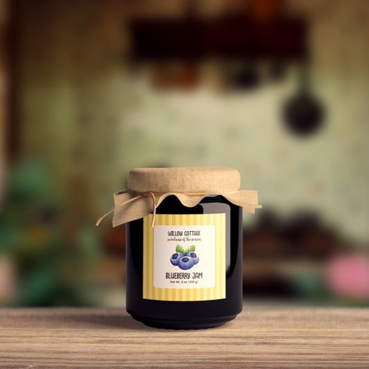 Cottage Blueberry Jam Product Label Sticker