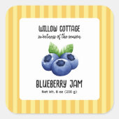 Cottage Blueberry Jam Product Label Sticker (Voorkant)