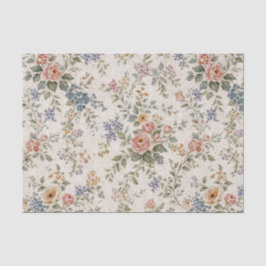 Cottage Blush Blauwe Bloempatroon Tissuepapier