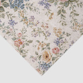 Cottage Blush Blauwe Bloempatroon Tissuepapier (Detail)