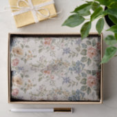 Cottage Blush Blauwe Bloempatroon Tissuepapier (Geschenk)