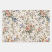 Cottage Blush Blue Floral Pattern Inpakpapier Vel (Voorkant 3)