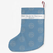 Cottage boerderij natuur liefhebbers blauw estheti kleine kerstsok (Achterkant)