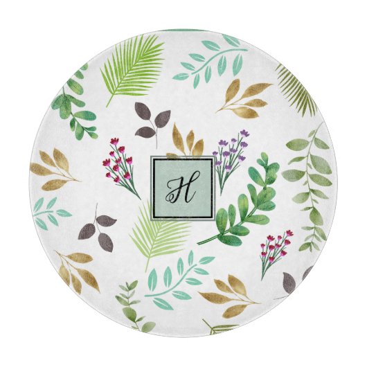 Cottage Botanische Initiaal Snijplank (Voorkant)