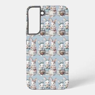 Cottage Bunny Sisters Waterverf Illustratie Samsung Galaxy Hoesje