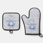 Cottage Cabin Lake House Ovenwant & Pannenlap Set (Voorkant)