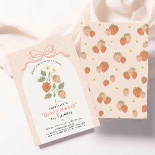 Cottage Chic Berry Sweet Aardbei Verjaardag Meisje Kaart