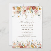 Cottage Chic Botanical Garden Floral Wedding Kaart (Voorkant)