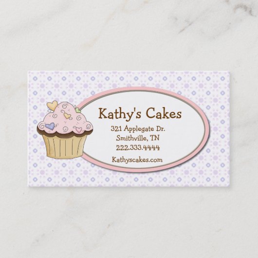 Cottage Chic Cupcake Bakkerij Loyaliteit Visitekaa Klantenkaartje (Voorkant)