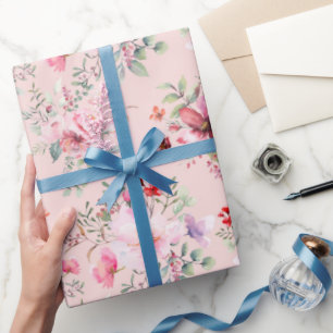 Cottage Chic Flower Pattern Cadeaupapier