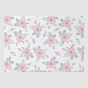 Cottage Chic Flower Pattern Tissuepapier