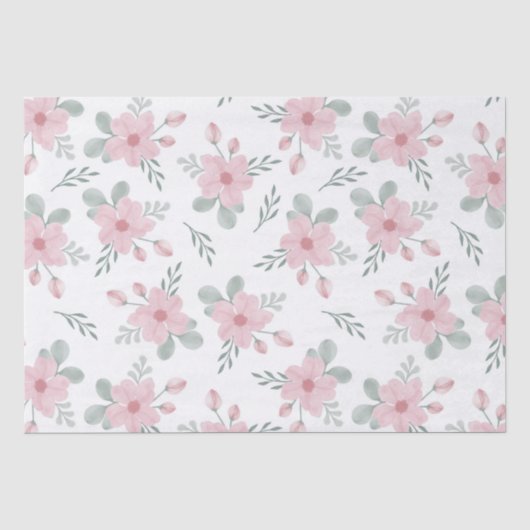 Cottage Chic Flower Pattern Tissuepapier (Voorkant)