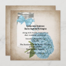 Cottage Chic Hydrangea en Mason Jar Bruiloft