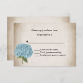 Cottage Chic Hydrangea Wedding RSVP-kaart RSVP Kaartje (Voorkant / Achterkant)